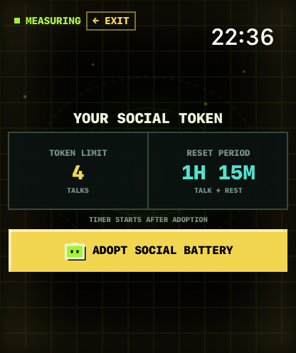 Measurement result with token limit and reset period